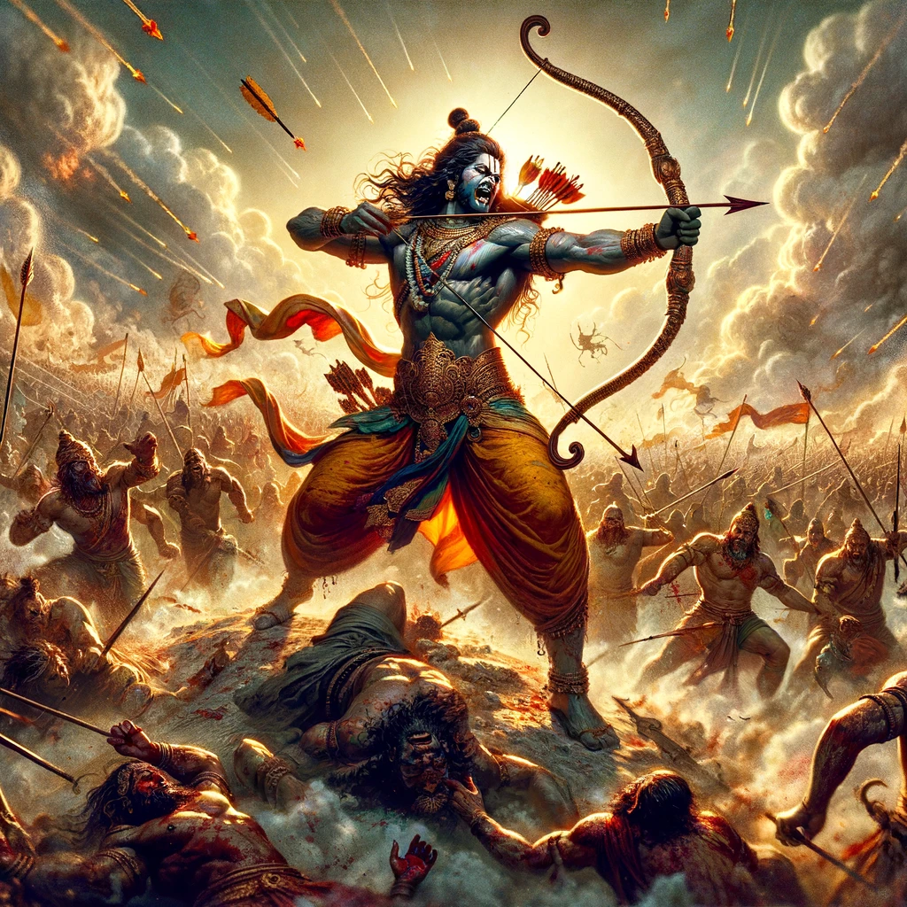 Rama Slaughters the Rakshasa Troops
